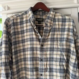 Eddie Bauer 2XL grey and tan Flannel